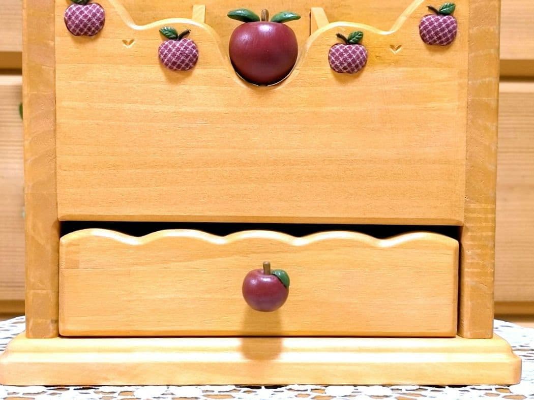 ⭐️アメリカンカントリー雑貨❤️ぷっくりෆりんごෆの多目的スタンド★引き出し付き