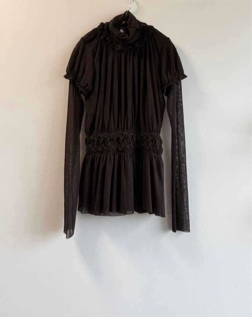 美品 Jean Paul GAULTIER パワーネットトップス ブラウン