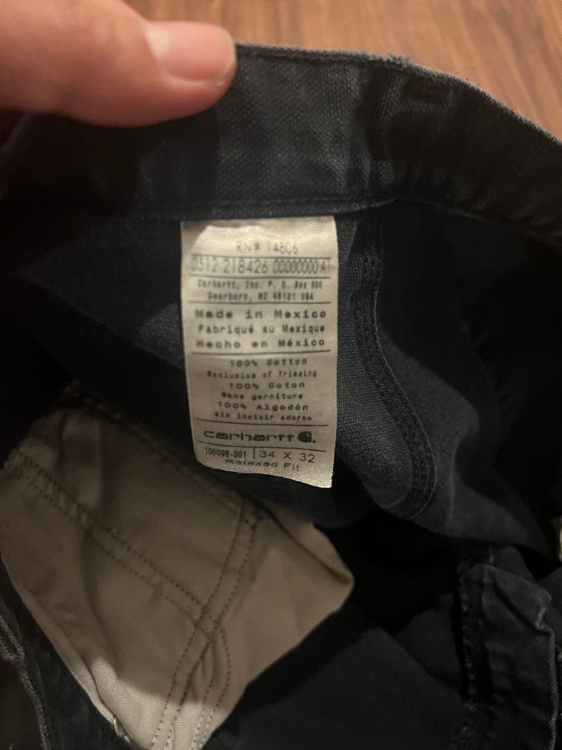 【雰囲気抜群】極上フェード！カーハート ダブルニー ブラック ヴィンテージ