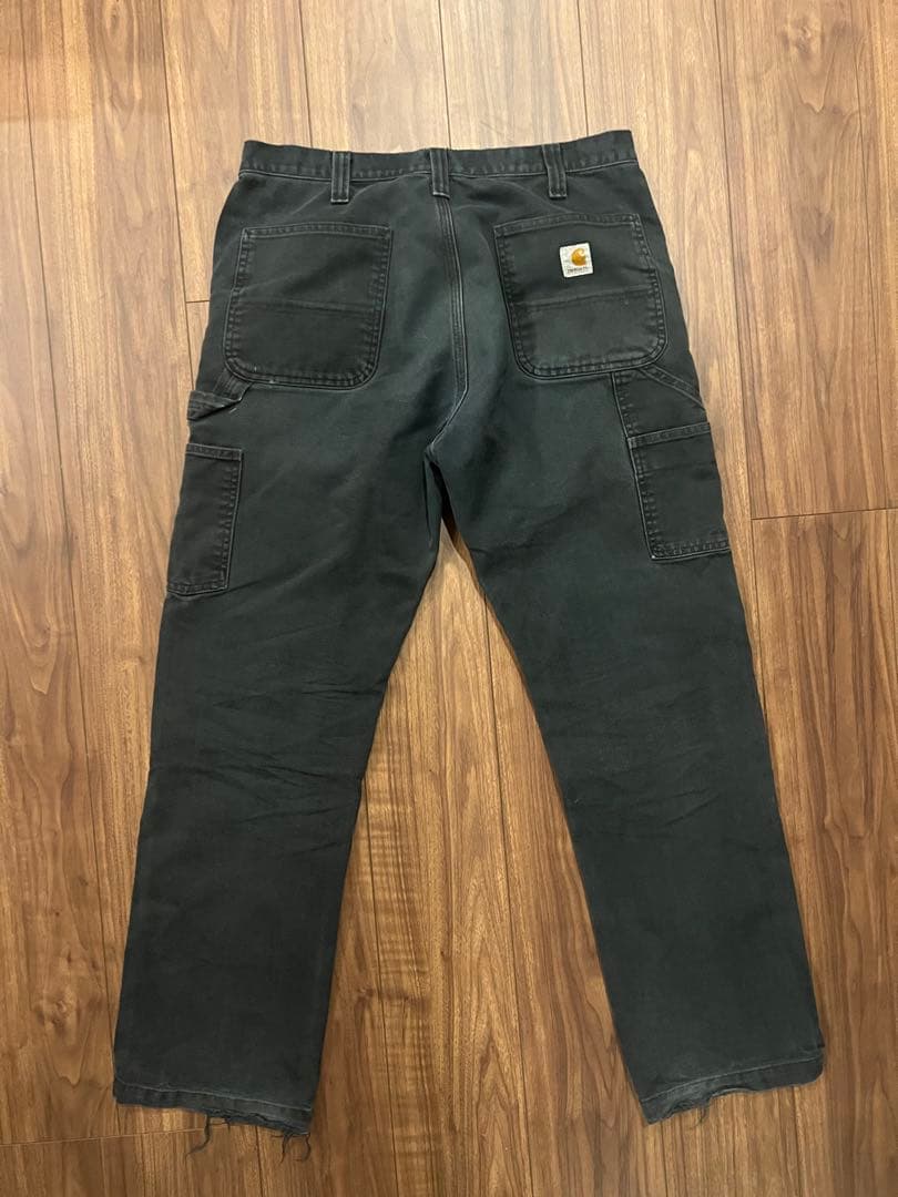 【雰囲気抜群】極上フェード！カーハート ダブルニー ブラック ヴィンテージ