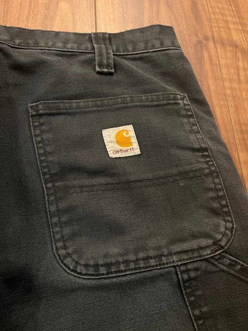 【雰囲気抜群】極上フェード！カーハート ダブルニー ブラック ヴィンテージ