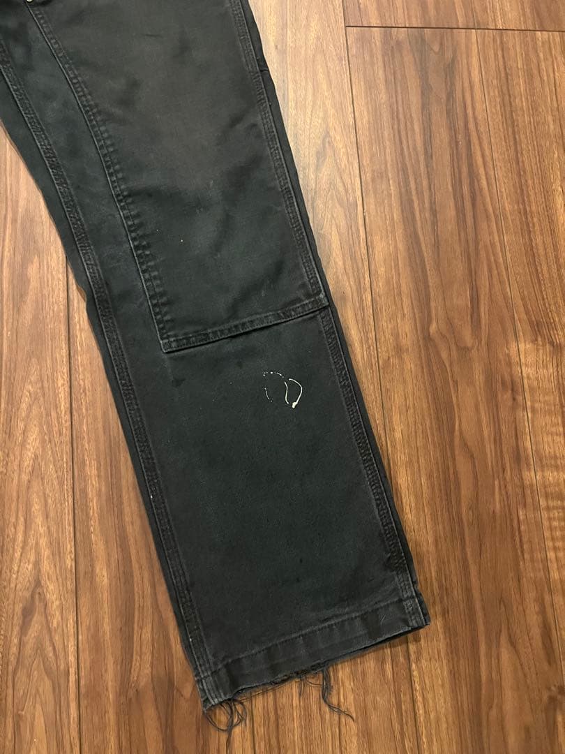 【雰囲気抜群】極上フェード！カーハート ダブルニー ブラック ヴィンテージ