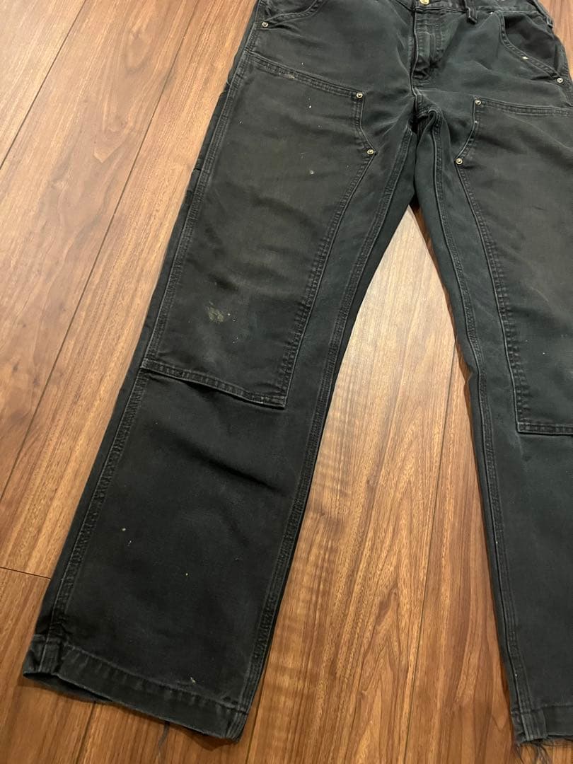 【雰囲気抜群】極上フェード！カーハート ダブルニー ブラック ヴィンテージ