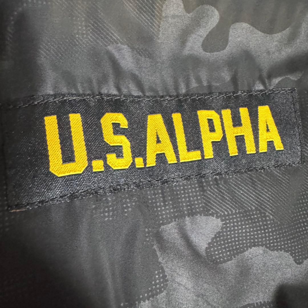 ALPHA MA-1 アルファ フライトジャケット 迷彩 カモフラ 黒 ブラック