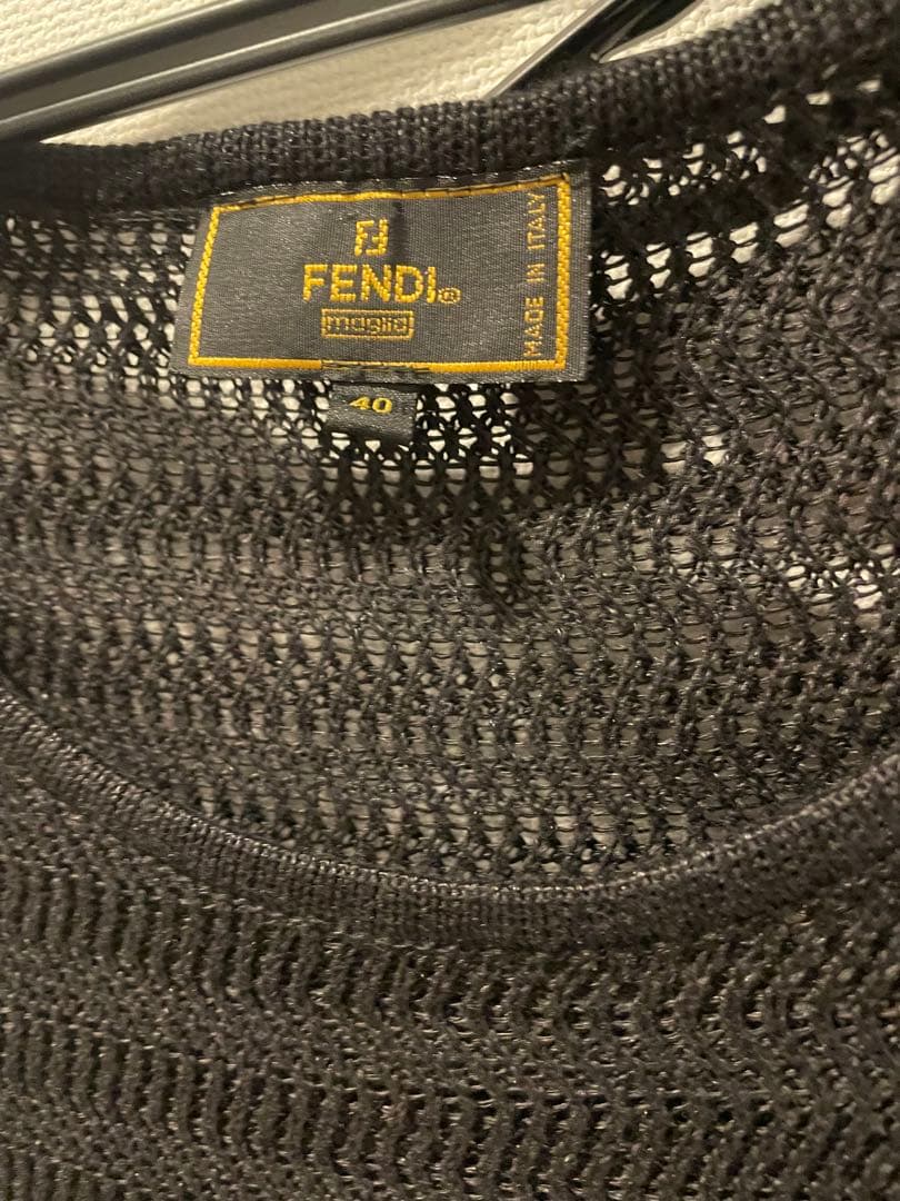 FENDI製の100%リネン素材ロングワンピース 40 ペチコート付き