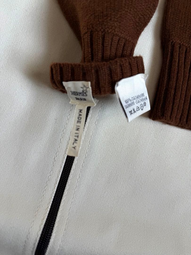 【未使用品】HERMESカシミヤ　ウールロンググローブ ブラウン