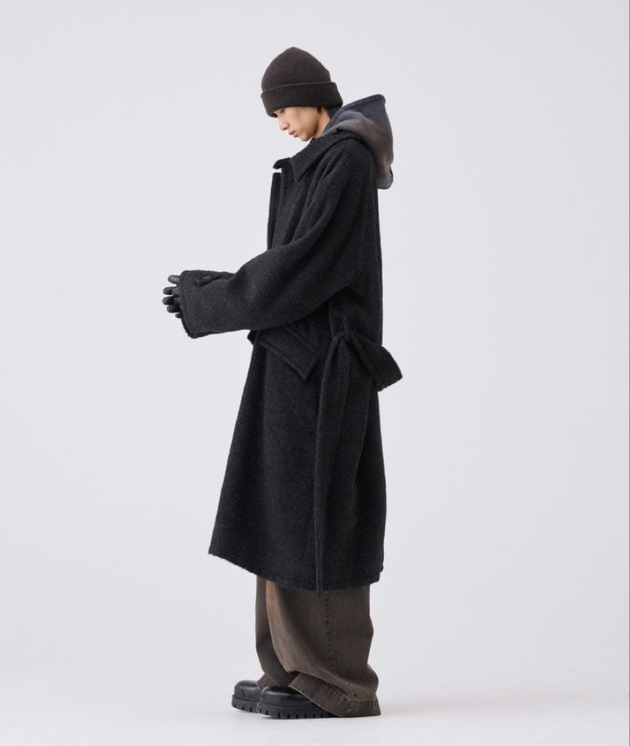 soerte ウールブレンドシャギーオーバーコート　3