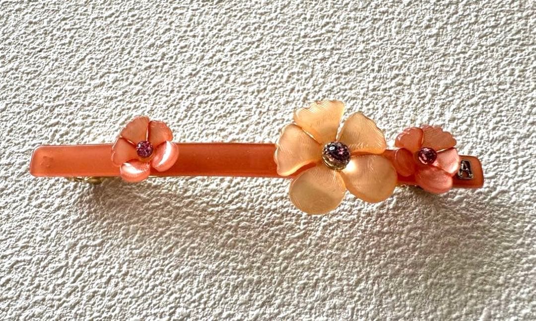 アレクサンドルドゥパリ フラワーデザイン バレッタ　ピンク