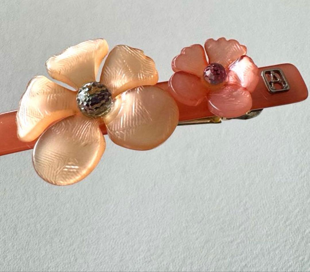 アレクサンドルドゥパリ フラワーデザイン バレッタ　ピンク