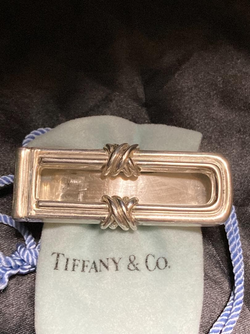 美品 ティファニー マネークリップ ダブル シグネチャー SV925 1992