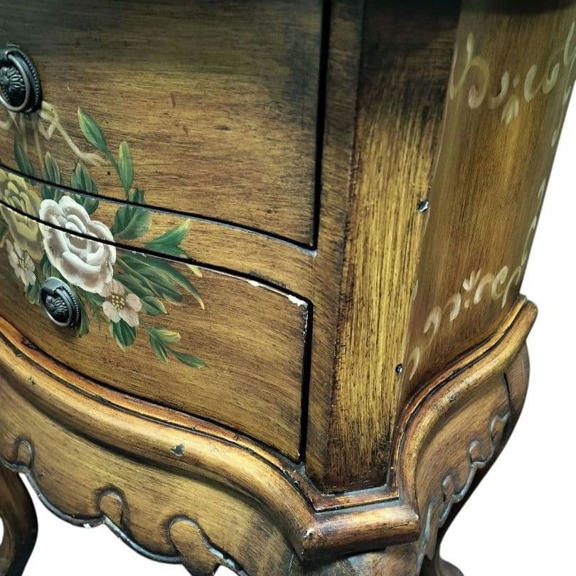 猫脚 チェスト2段 アンティーク ナイトテーブル/サイドテーブル/花台 猫足