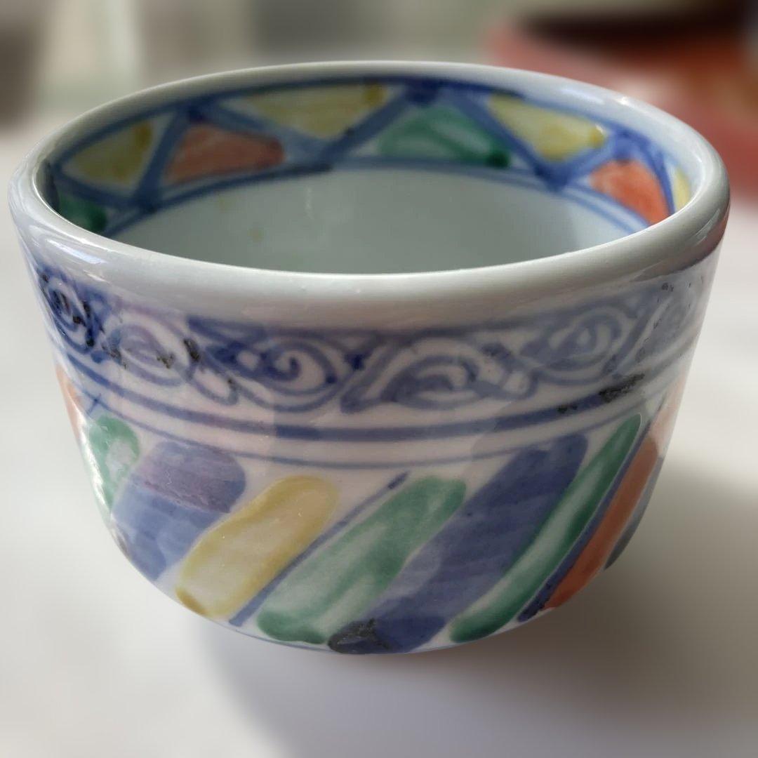 九谷焼　窯元　須田青華　手作り　昭和　5客揃い　（83）