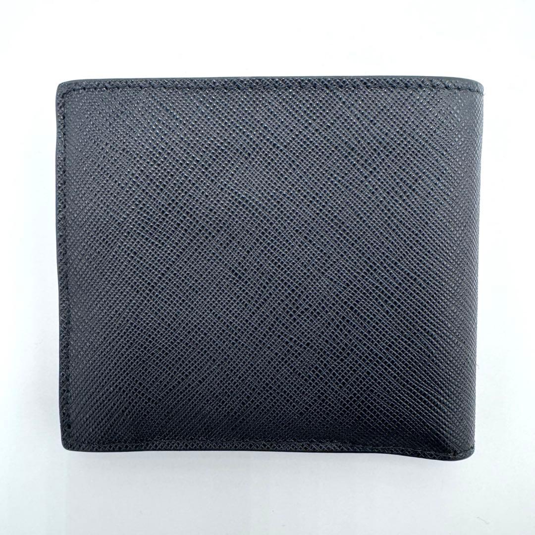 【美品】PRADA プラダ サフィアーノ 二つ折り財布 2M0738 ブラック