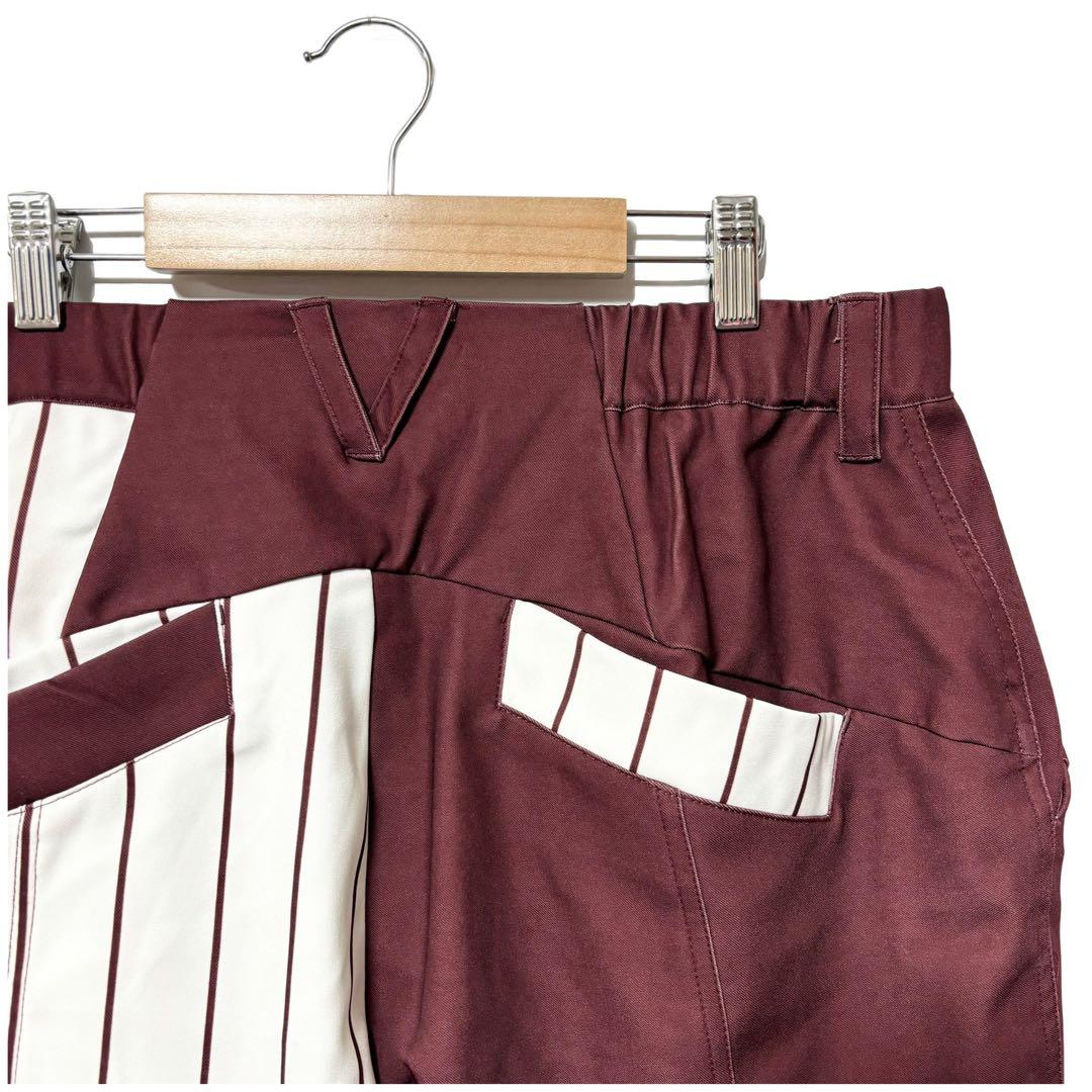 ラッセルノ ゴルフ バイカラー ワイド ジョガーパンツ バーガンディ 2XL 7