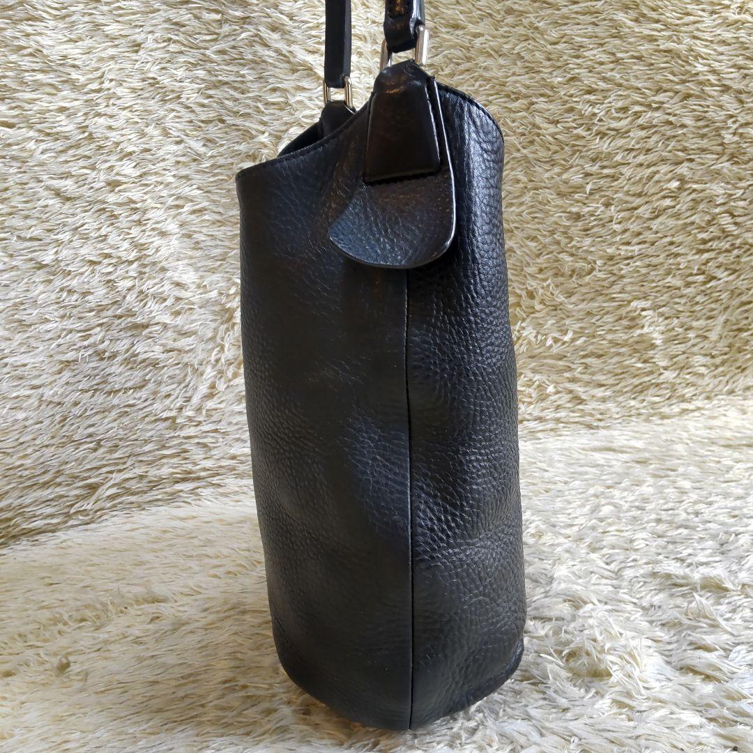 HIROFU ワンショルダー Hロゴ ブラック シボ革 ペットボトル収納可能