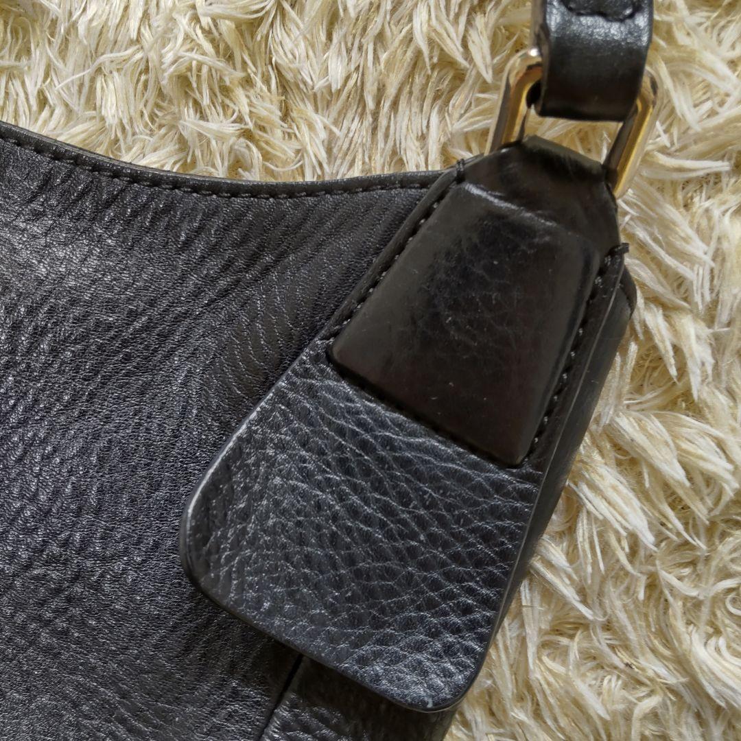 HIROFU ワンショルダー Hロゴ ブラック シボ革 ペットボトル収納可能