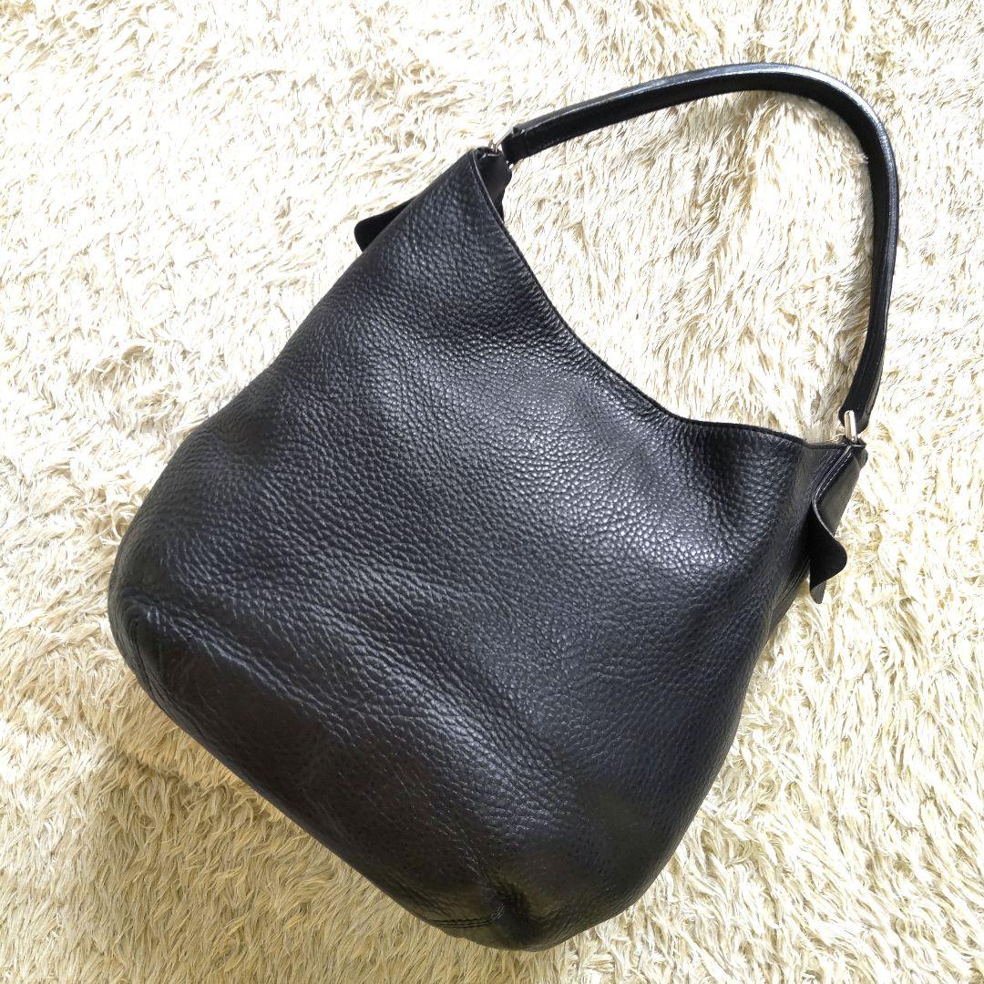 HIROFU ワンショルダー Hロゴ ブラック シボ革 ペットボトル収納可能