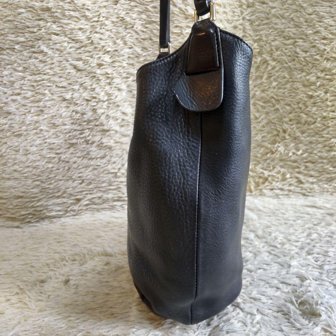 HIROFU ワンショルダー Hロゴ ブラック シボ革 ペットボトル収納可能