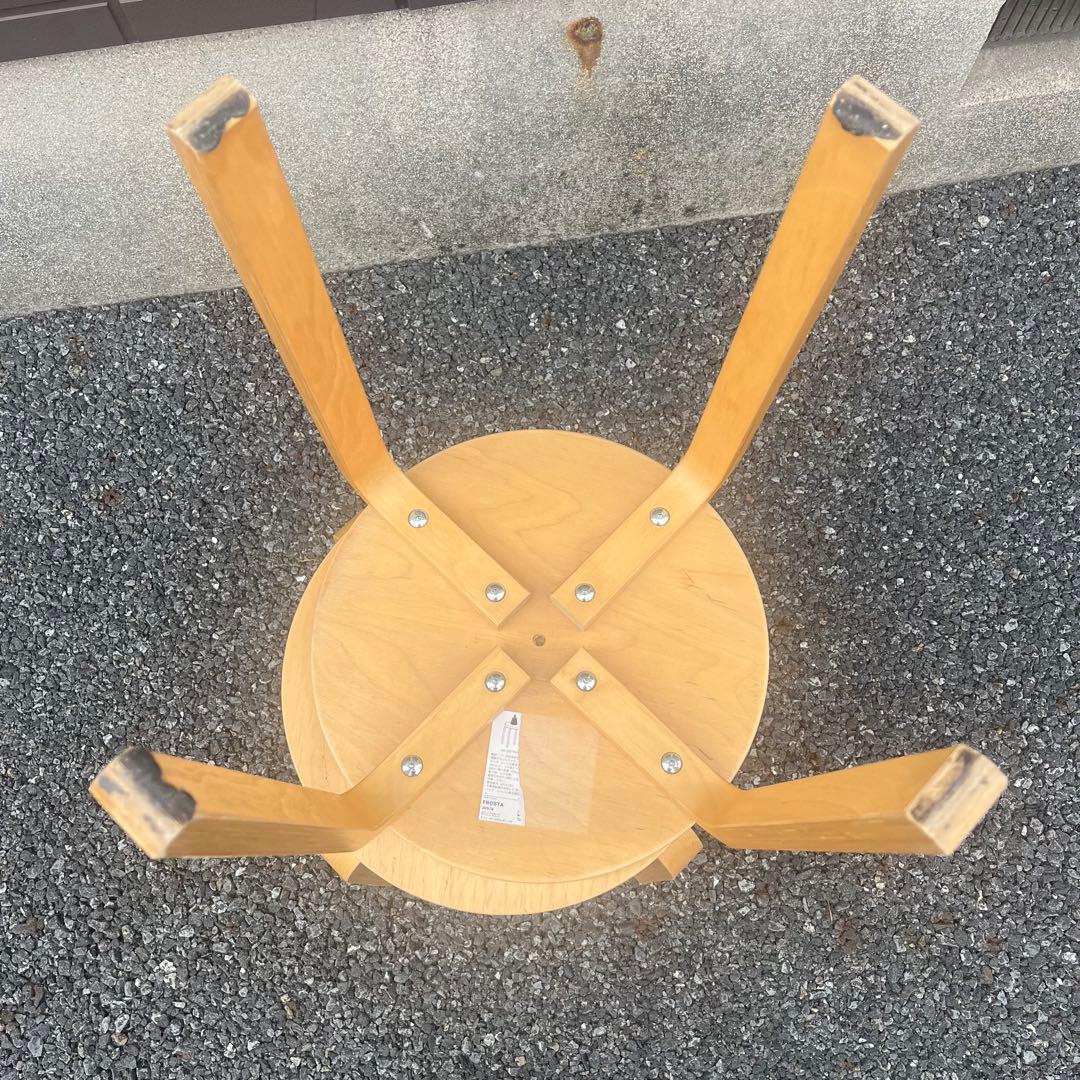 廃盤品　IKEA イケア　フロスタ　スツール　2脚　スタッキングチェア　天然木