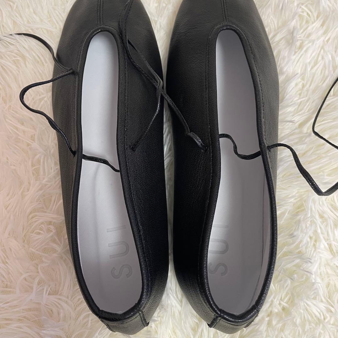 タイムセール❣️SUI☆レースアップシューズ ブラック24.5cm レザー 未使用