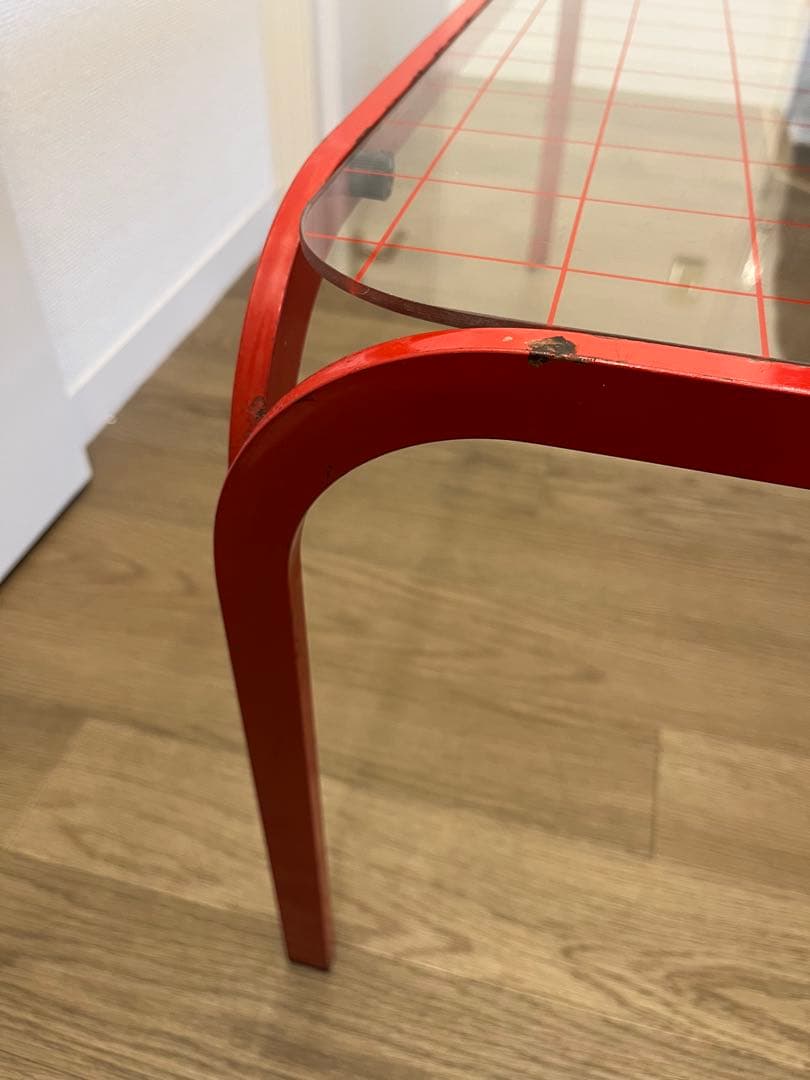 ガラステーブル　ミッドセンチュリー　80's 昭和レトロ