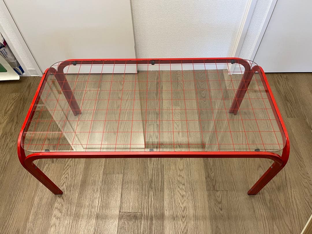 ガラステーブル　ミッドセンチュリー　80's 昭和レトロ