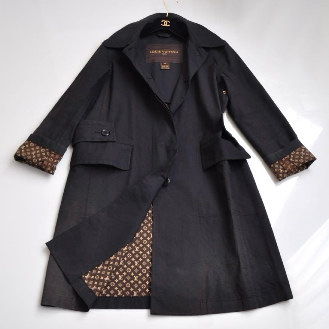 ワケアリ Louis Vuitton ヴィトン 黒×モノグラム トレンチコート