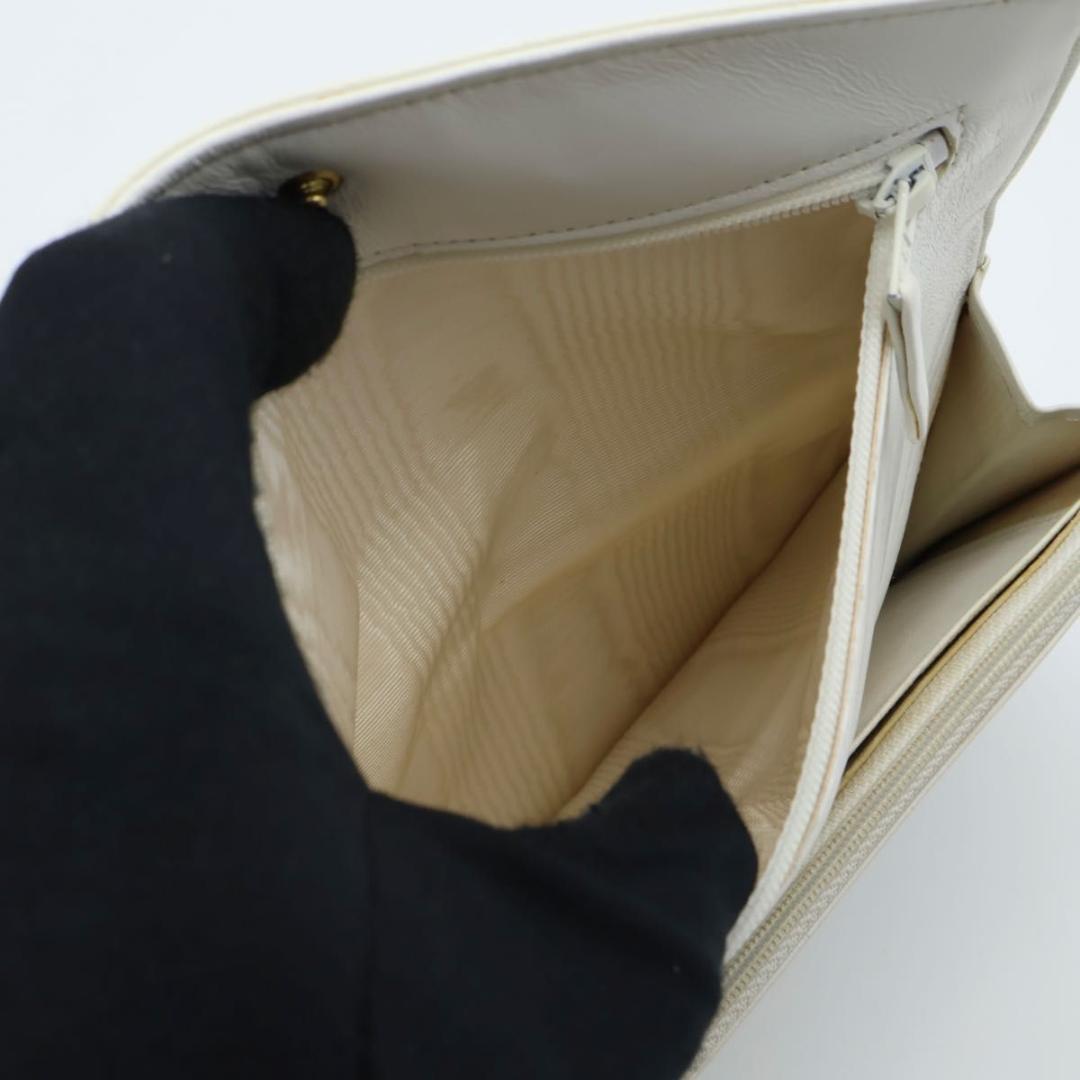 【極美品】CHANEL デカココ　フラップ長財布　キャビアスキン　白