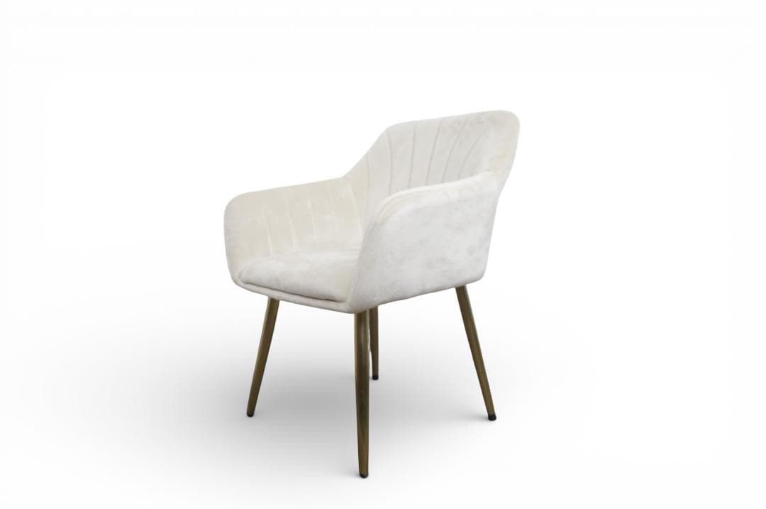 フォロー割【新品】ダイニングチェア 貝殻デザイン ベルベット調 ゴールド脚