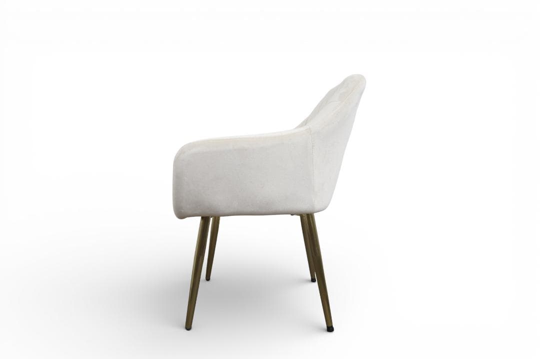 フォロー割【新品】ダイニングチェア 貝殻デザイン ベルベット調 ゴールド脚