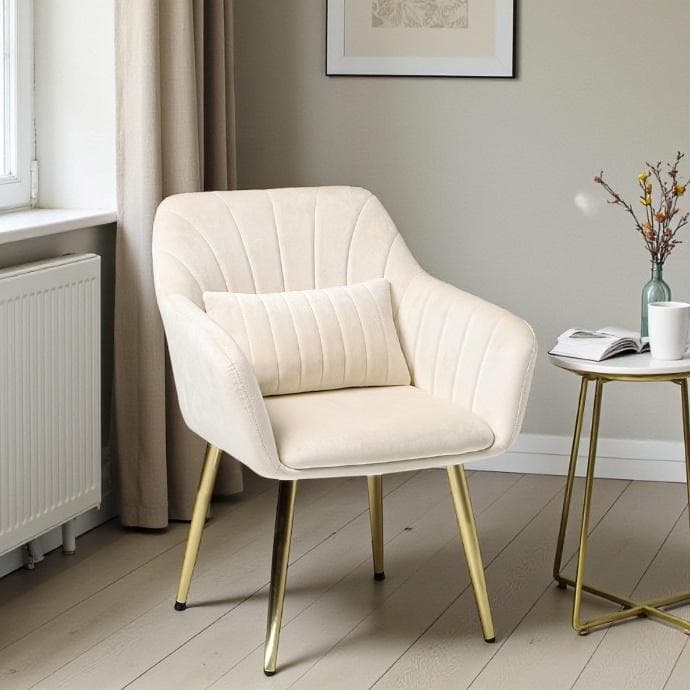 フォロー割【新品】ダイニングチェア 貝殻デザイン ベルベット調 ゴールド脚