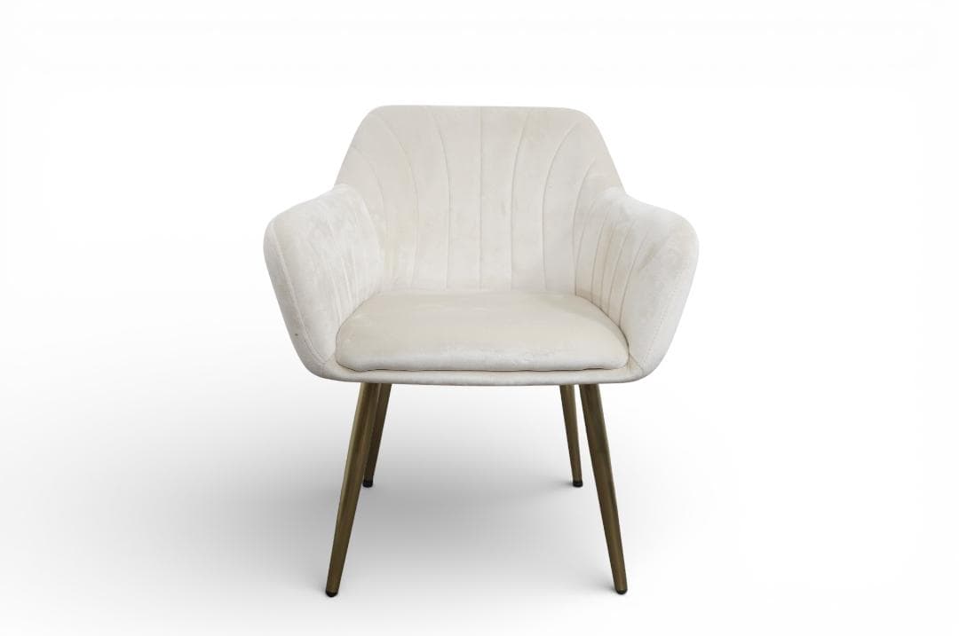 フォロー割【新品】ダイニングチェア 貝殻デザイン ベルベット調 ゴールド脚