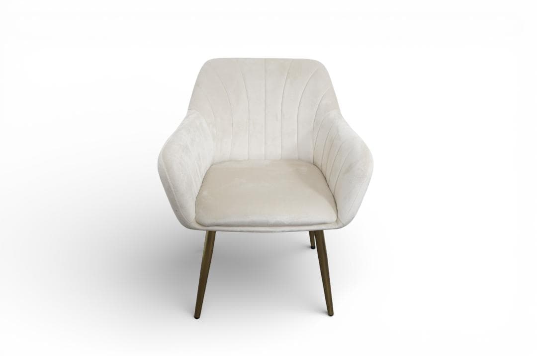 フォロー割【新品】ダイニングチェア 貝殻デザイン ベルベット調 ゴールド脚