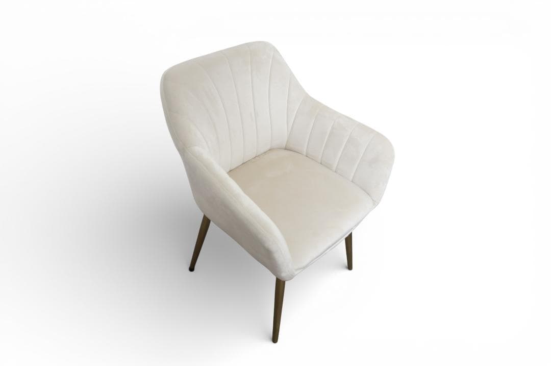 フォロー割【新品】ダイニングチェア 貝殻デザイン ベルベット調 ゴールド脚