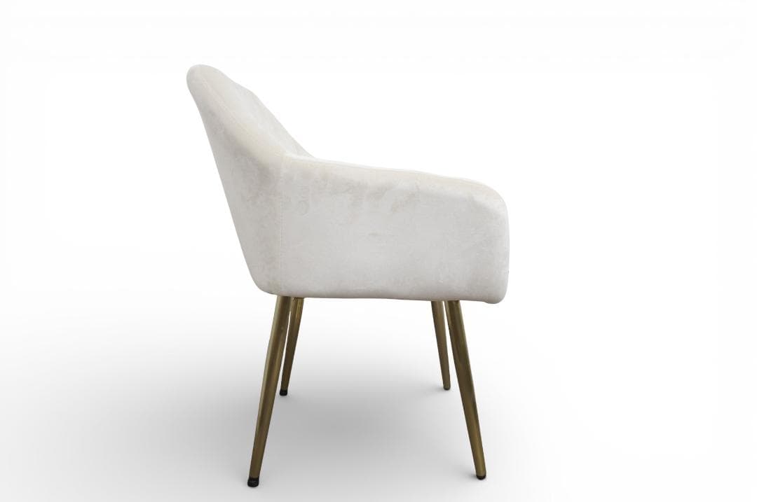 フォロー割【新品】ダイニングチェア 貝殻デザイン ベルベット調 ゴールド脚