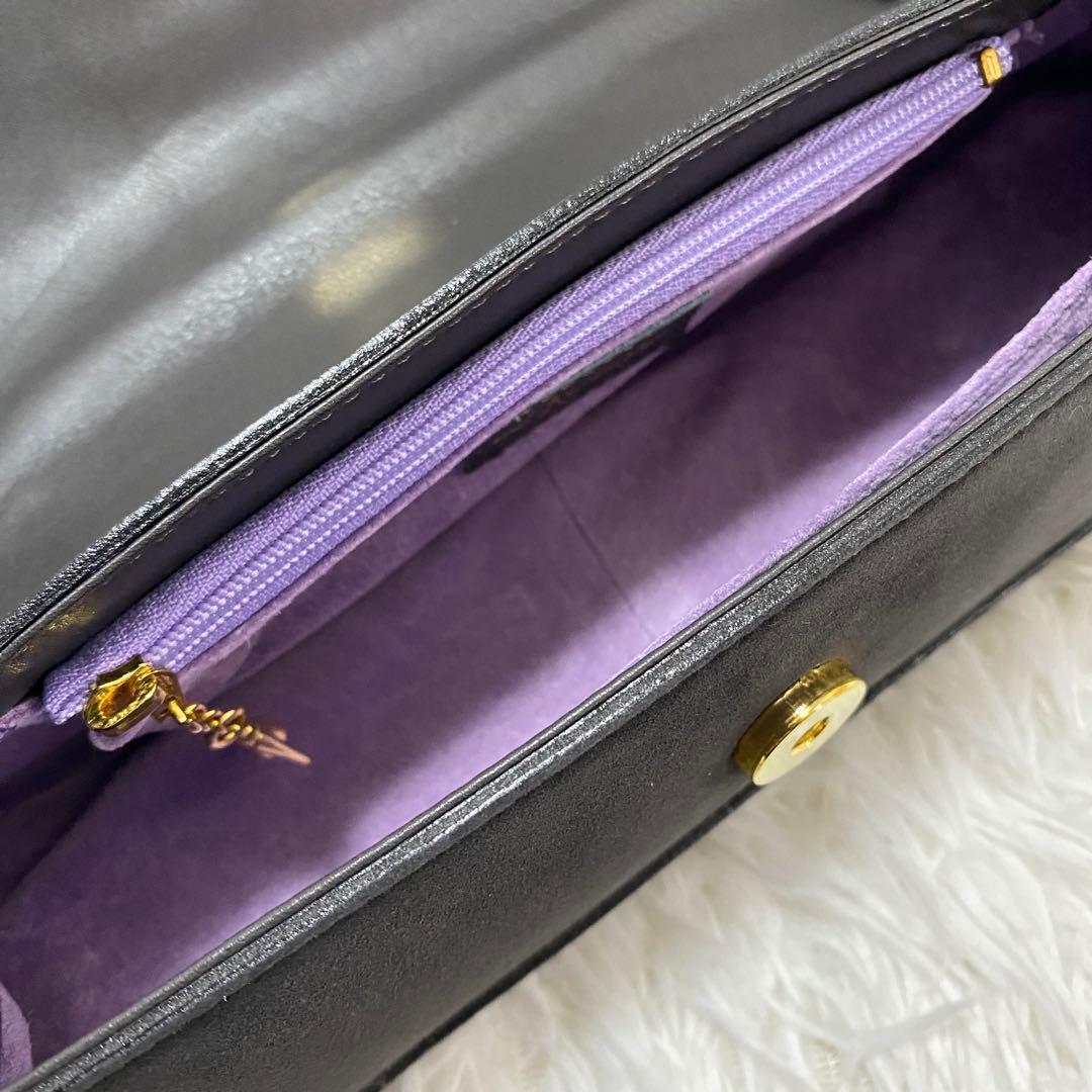 極美品✨銀座カネマツ スエード×ファー リボン ハンドバッグ ミニバッグ