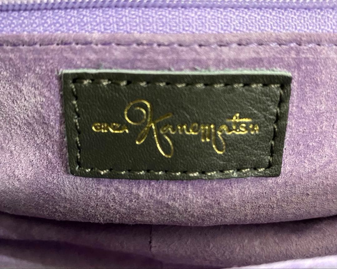 極美品✨銀座カネマツ スエード×ファー リボン ハンドバッグ ミニバッグ