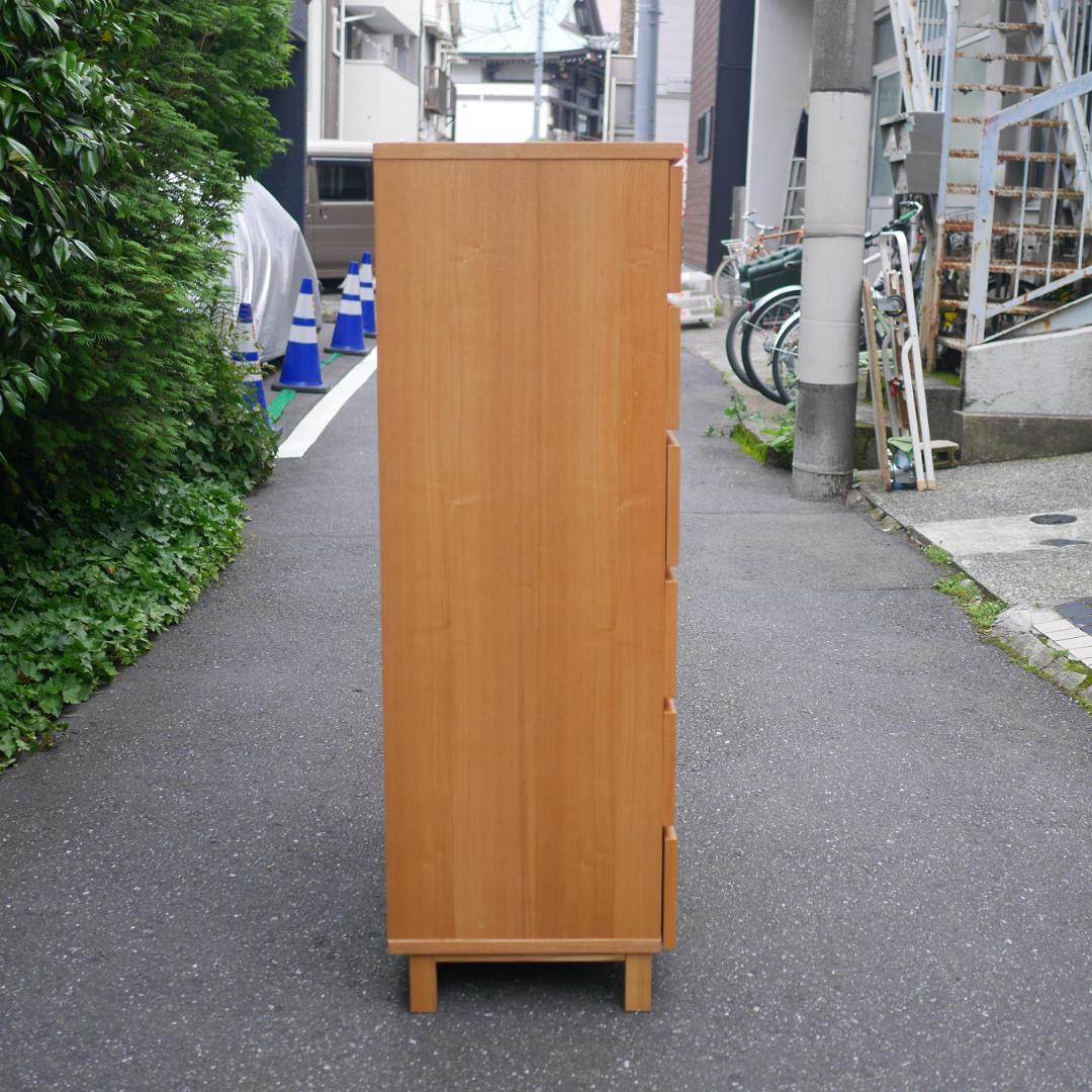 【廃盤】無印良品 MUJI 6段 チェスト 脚付き タモ材 引出し収納 洋タンス