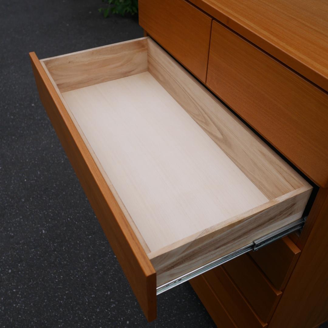 【廃盤】無印良品 MUJI 6段 チェスト 脚付き タモ材 引出し収納 洋タンス