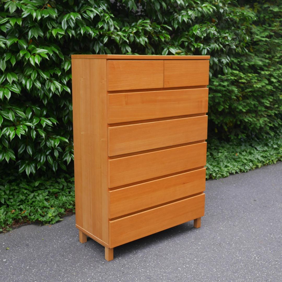 【廃盤】無印良品 MUJI 6段 チェスト 脚付き タモ材 引出し収納 洋タンス