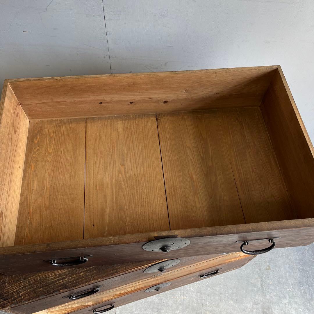 アンティーク チェスト 箪笥 テレビ台 無垢材 シャビー 昭和レトロ