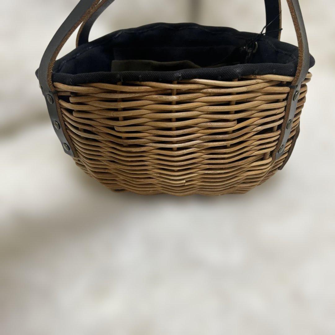 エバゴス　かごバッグ　カゴバッグ　ファー　レザー　被せ布　ナチュラル　バスケット