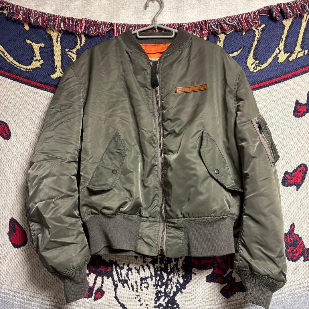 AVIREX MA-1 フライトジャケット カーキ USA製 アーチロゴ