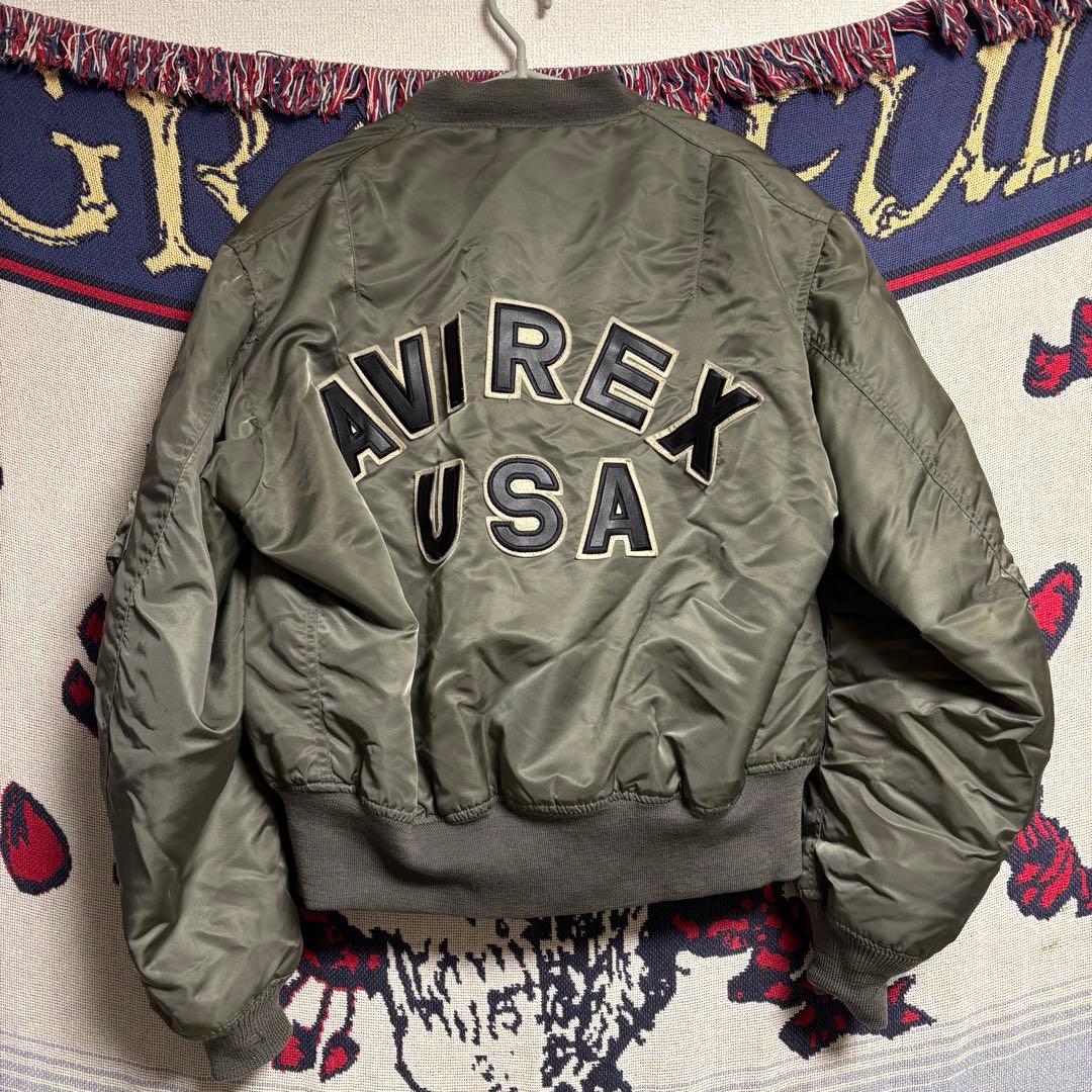 AVIREX MA-1 フライトジャケット カーキ USA製 アーチロゴ