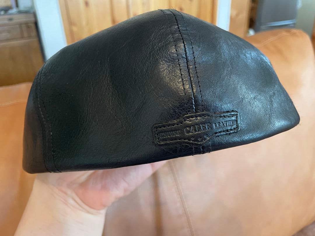 最終値下げ　calee キャスケット　大きめ　レザー　黒　日本製