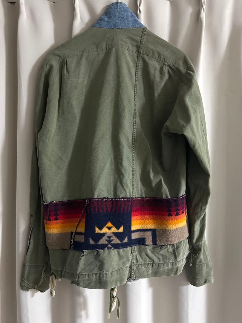 【最終値下】GREG LAUREN 再構築 デニム切替 キモノジャケット 3