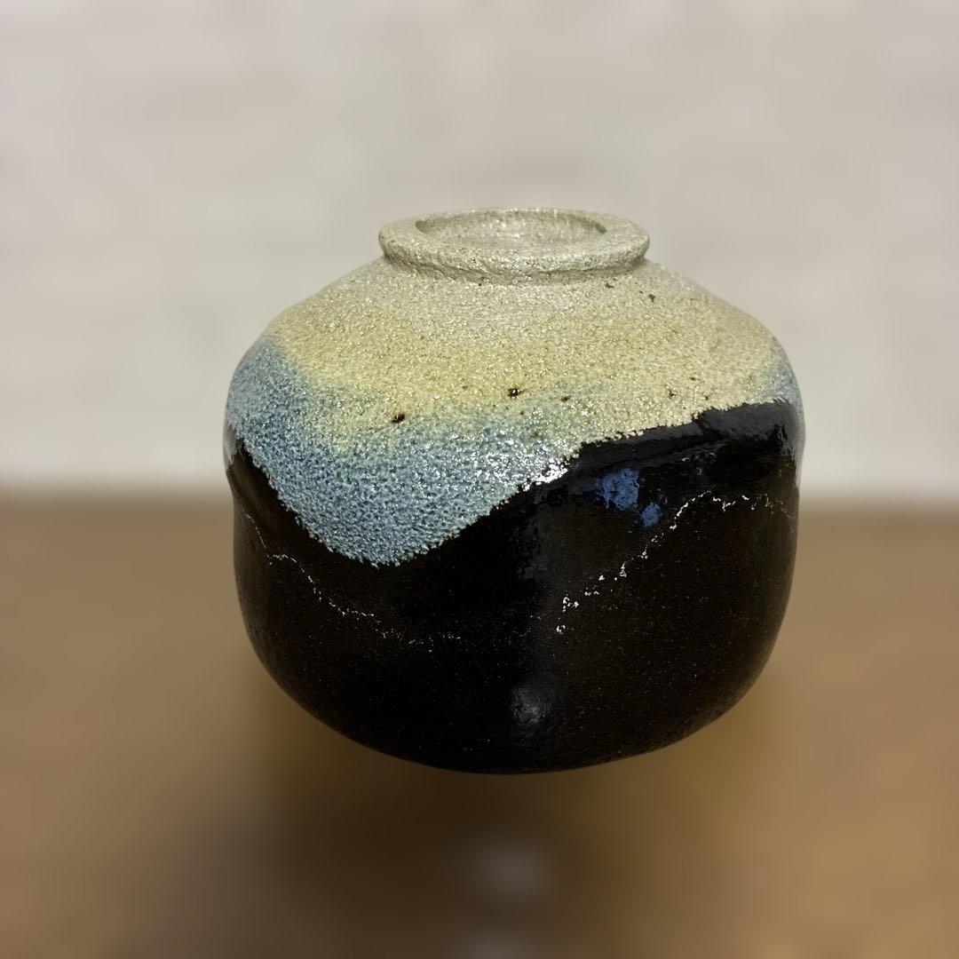 茶盌　佐々木昭楽 黒楽　幕釉 『青山』