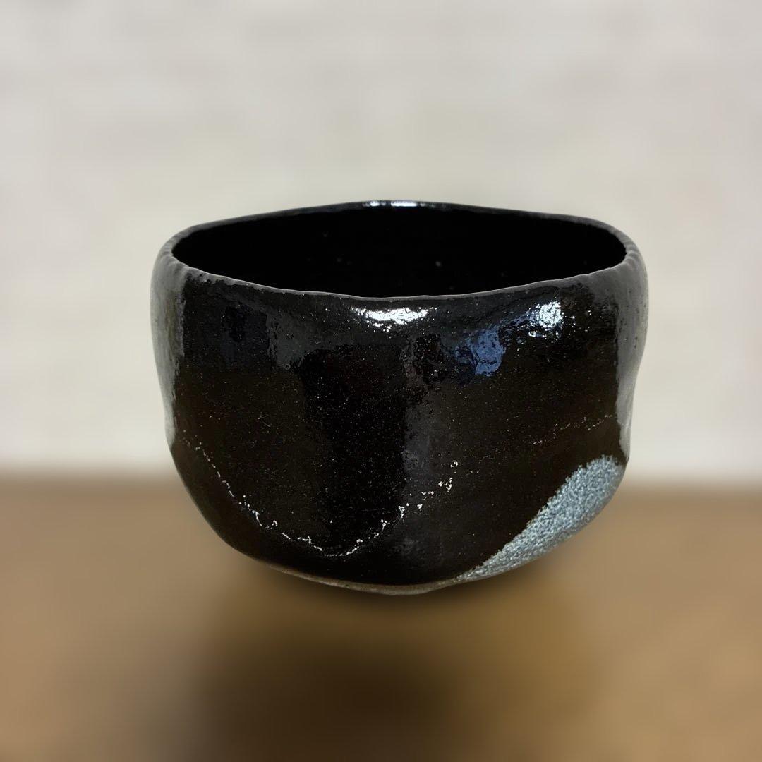 茶盌　佐々木昭楽 黒楽　幕釉 『青山』