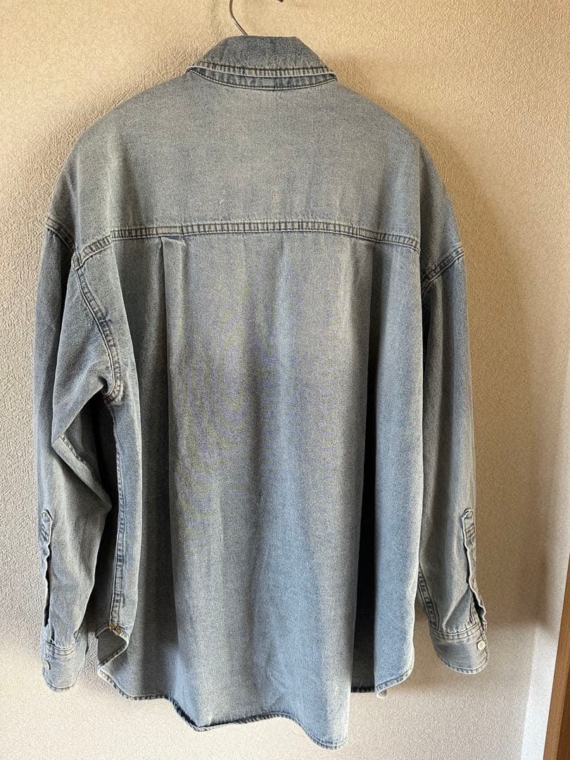 リヴドロワ　ビックリデニムシャツ　サックスブルーFサイズ