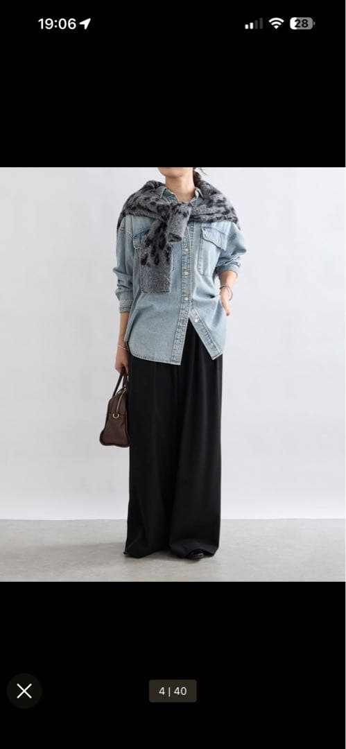 リヴドロワ　ビックリデニムシャツ　サックスブルーFサイズ